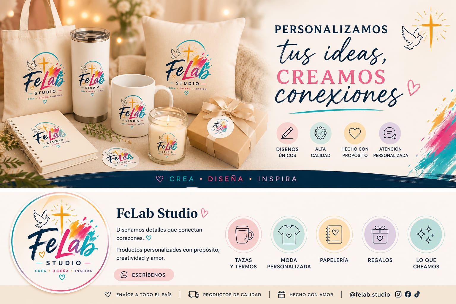 Branding y empaques Fe Lab Studio